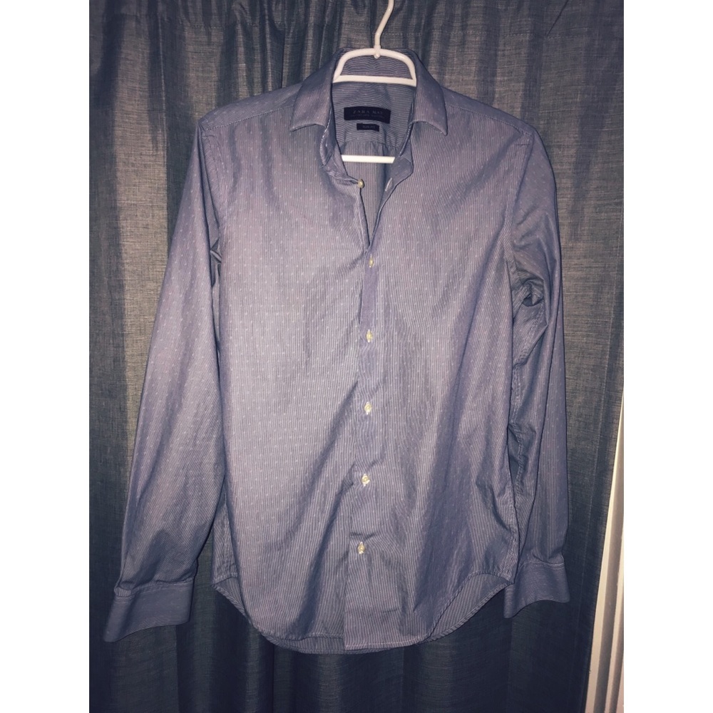 Zara Men’s Small Slim Fit Blue Striped Shirt